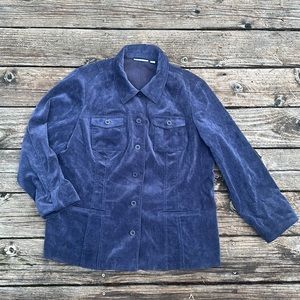 Croft & Barrow velvety Corduroy button down blazer Navy size XL